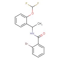 Chemical structure of 2-bromo-N-{1-[2-(difluoromethoxy)phenyl]ethyl}benzamide - CSSB02123231959