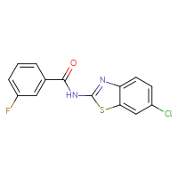 Chemical structure of N-(6-chloro-1,3-benzothiazol-2-yl)-3-fluorobenzamide - CSSB00027980463