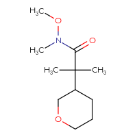 Chemical structure of N-methoxy-N,2-dimethyl-2-(oxan-3-yl)propanamide - CSSB14922662422