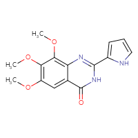 Chemical structure of 6,7,8-trimethoxy-2-(1H-pyrrol-2-yl)-3,4-dihydroquinazolin-4-one - CSSB06354214109