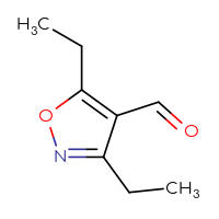 Chemical structure of 3,5-diethyl-1,2-oxazole-4-carbaldehyde - CSSB00014237023