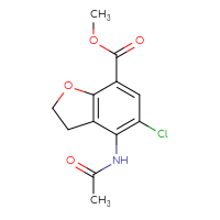 Chemical structure of methyl 5-chloro-4-acetamido-2,3-dihydro-1-benzofuran-7-carboxylate - CSSB00016989489