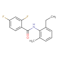 Chemical structure of N-(2-ethyl-6-methylphenyl)-2,4-difluorobenzamide - CSSB00046206520