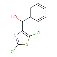 Chemical structure of (2,5-dichloro-1,3-thiazol-4-yl)(phenyl)methanol - CSSB21246458752