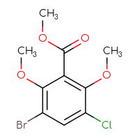 Chemical structure of methyl 3-bromo-5-chloro-2,6-dimethoxybenzoate - CSSB14978305445