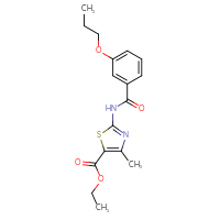 Chemical structure of ethyl 4-methyl-2-(3-propoxybenzamido)-1,3-thiazole-5-carboxylate - CSSB00105530465
