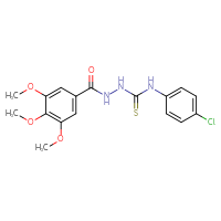 Chemical structure of N-{[(4-chlorophenyl)carbamothioyl]amino}-3,4,5-trimethoxybenzamide - CSSB00025737593