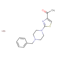 Chemical structure of 1-[2-(4-benzylpiperazin-1-yl)-1,3-thiazol-4-yl]ethan-1-one hydrobromide - CSSB00161000382