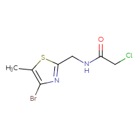 Chemical structure of N-[(4-bromo-5-methyl-1,3-thiazol-2-yl)methyl]-2-chloroacetamide - CSSB14945509257