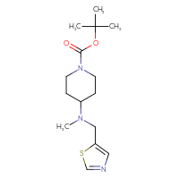 Chemical structure of tert-butyl 4-{methyl[(1,3-thiazol-5-yl)methyl]amino}piperidine-1-carboxylate - CSSB00010732157