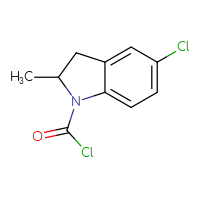 Chemical structure of 5-chloro-2-methyl-2,3-dihydro-1H-indole-1-carbonyl chloride - CSSB14959848049
