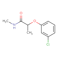 Chemical structure of 2-(3-chlorophenoxy)-N-methylpropanamide - CSSB00000155051