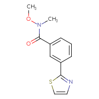 Chemical structure of N-methoxy-N-methyl-3-(1,3-thiazol-2-yl)benzamide - CSSB08001768615