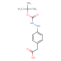 Chemical structure of 2-[4-({[(tert-butoxy)carbonyl]amino}amino)phenyl]acetic acid - CSSB00010417888