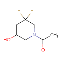 Chemical structure of 1-(3,3-difluoro-5-hydroxypiperidin-1-yl)ethan-1-one - CSSB00016062403