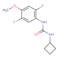 Chemical structure of 3-cyclobutyl-1-(2,5-difluoro-4-methoxyphenyl)urea - CSSB00095404663