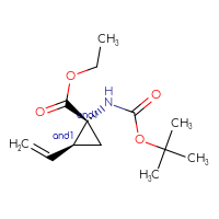 Chemical structure of rac-ethyl (1R,2S)-1-{[(tert-butoxy)carbonyl]amino}-2-ethenylcyclopropane-1-carboxylate - CSSB20620683408