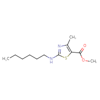 Chemical structure of methyl 2-(hexylamino)-4-methyl-1,3-thiazole-5-carboxylate - CSSB00005677363