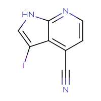Chemical structure of 3-iodo-1H-pyrrolo[2,3-b]pyridine-4-carbonitrile - CSSB00010208020