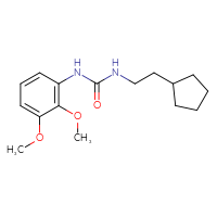 Chemical structure of 3-(2-cyclopentylethyl)-1-(2,3-dimethoxyphenyl)urea - CSSB02053378747