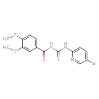 Chemical structure of 1-(5-bromopyridin-2-yl)-3-(3,4-dimethoxybenzoyl)thiourea - CSSB00121706532
