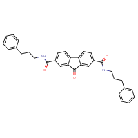 Chemical structure of 9-oxo-N2,N7-bis(3-phenylpropyl)-9H-fluorene-2,7-dicarboxamide - CSSB02515447014