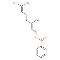 Chemical structure of 3,7-dimethylocta-2,6-dien-1-yl benzoate - CSSB00159266293