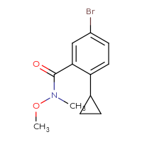 Chemical structure of 5-bromo-2-cyclopropyl-N-methoxy-N-methylbenzamide - CSSB01994879713