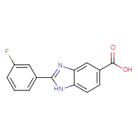 Chemical structure of 2-(3-fluorophenyl)-1H-1,3-benzodiazole-5-carboxylic acid - CSSB00000539112
