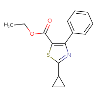 Chemical structure of ethyl 2-cyclopropyl-4-phenyl-1,3-thiazole-5-carboxylate - CSSB00001641626