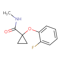 Chemical structure of 1-(2-fluorophenoxy)-N-methylcyclopropane-1-carboxamide - CSSB02283620192