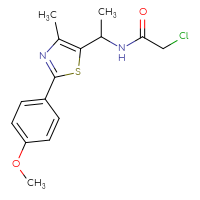 Chemical structure of 2-chloro-N-{1-[2-(4-methoxyphenyl)-4-methyl-1,3-thiazol-5-yl]ethyl}acetamide - CSSB02071923675