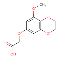 Chemical structure of 2-[(8-methoxy-2,3-dihydro-1,4-benzodioxin-6-yl)oxy]acetic acid - CSSB00103042402