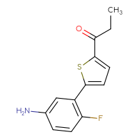Chemical structure of 1-[5-(5-amino-2-fluorophenyl)thiophen-2-yl]propan-1-one - CSSB06591927457