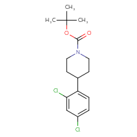 Chemical structure of tert-butyl 4-(2,4-dichlorophenyl)piperidine-1-carboxylate - CSSB00010192713