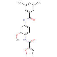 Chemical structure of N-[4-(3,5-dimethylbenzamido)-2-methoxyphenyl]furan-2-carboxamide - CSSB00121603209