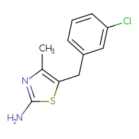 Chemical structure of 5-[(3-chlorophenyl)methyl]-4-methyl-1,3-thiazol-2-amine - CSSB00000741924