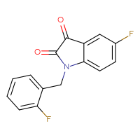 Chemical structure of 5-fluoro-1-[(2-fluorophenyl)methyl]-2,3-dihydro-1H-indole-2,3-dione - CSSB00054340454