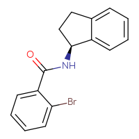 Chemical structure of 2-bromo-N-[(1S)-2,3-dihydro-1H-inden-1-yl]benzamide - CSSB02226455491
