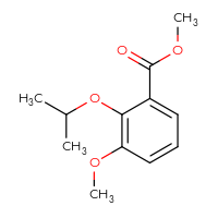 Chemical structure of methyl 3-methoxy-2-(propan-2-yloxy)benzoate - CSSB00045614427