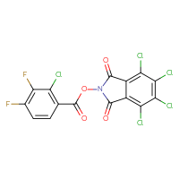Chemical structure of 4,5,6,7-tetrachloro-1,3-dioxo-2,3-dihydro-1H-isoindol-2-yl 2-chloro-3,4-difluorobenzoate - CSSB20269714727