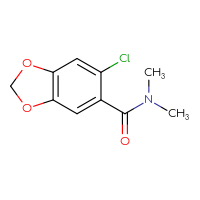 Chemical structure of 6-chloro-N,N-dimethyl-2H-1,3-benzodioxole-5-carboxamide - CSSB01150687002