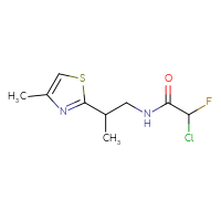 Chemical structure of 2-chloro-2-fluoro-N-[2-(4-methyl-1,3-thiazol-2-yl)propyl]acetamide - CSSB21332126138