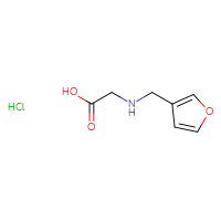 Chemical structure of 2-{[(furan-3-yl)methyl]amino}acetic acid hydrochloride - CSSB21495884781