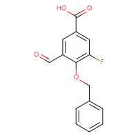 Chemical structure of 4-(benzyloxy)-3-fluoro-5-formylbenzoic acid - CSSB06447893764