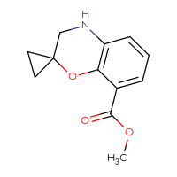 Chemical structure of methyl 3,4-dihydrospiro[1,4-benzoxazine-2,1'-cyclopropane]-8-carboxylate - CSSB00159269943