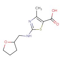 Chemical structure of 4-methyl-2-{[(oxolan-2-yl)methyl]amino}-1,3-thiazole-5-carboxylic acid - CSSB00000244919