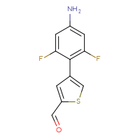 Chemical structure of 4-(4-amino-2,6-difluorophenyl)thiophene-2-carbaldehyde - CSSB06590143626