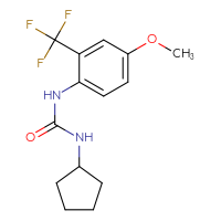 Chemical structure of 3-cyclopentyl-1-[4-methoxy-2-(trifluoromethyl)phenyl]urea - CSSB02062007221