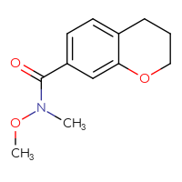 Chemical structure of N-methoxy-N-methyl-3,4-dihydro-2H-1-benzopyran-7-carboxamide - CSSB06270041285